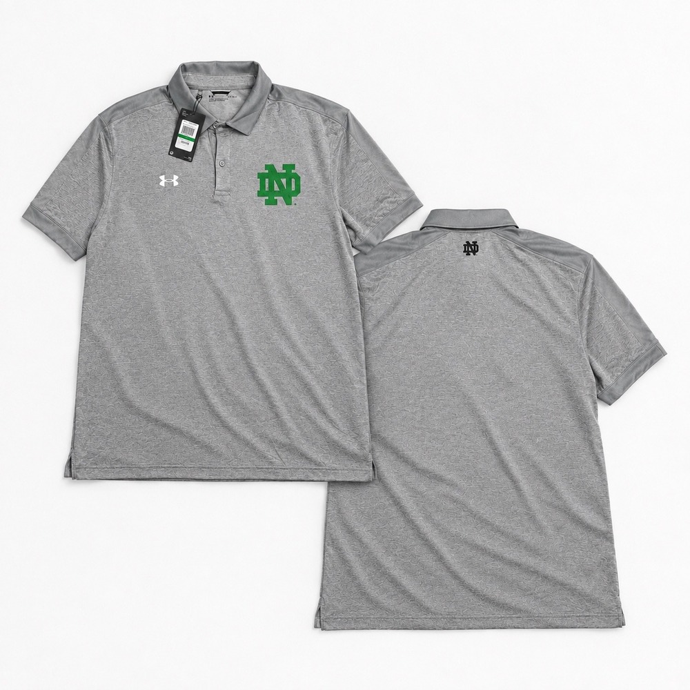 NEW golf Sample Under Armour Notre Dame NCAA college fighting Irish polo shirt